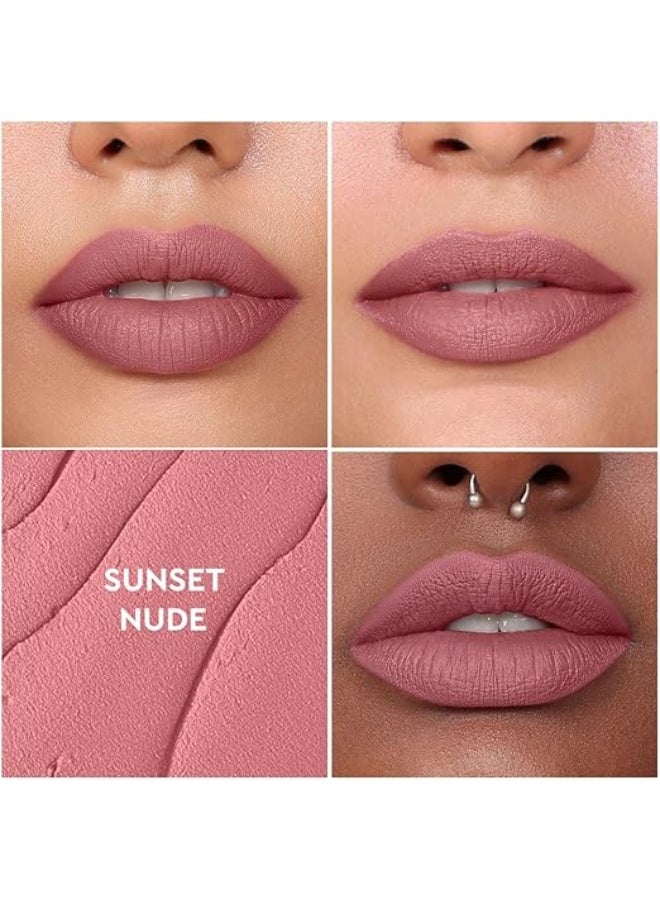 Kiro Non-Stop Airy Matte Liquid Lipstick - Sunset Nude (Pinkish Nude), 5ml | Super-Pigmented, Long-Lasting, hydrating | Waterproof, Smudge-Proof, Lightweight | Infused with Avocado & Apricot Oil - Image 4